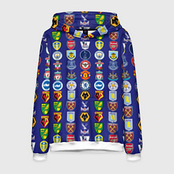 Толстовка-худи мужская Футбольные клубы Английской Премьер Лиги, цвет: 3D-белый