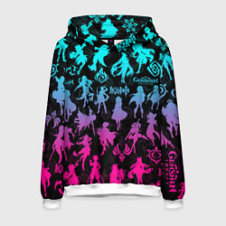 Толстовка-худи мужская ГЕНШИН ИМПАКТ НЕОН ПЕРСОНАЖИ ИГРЫ GENSHIN IM ACT L, цвет: 3D-белый