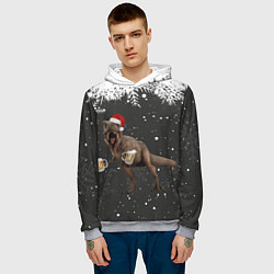 Толстовка-худи мужская ПИВОЗАВР НОВОГОДНЯЯ НОЧЬ, цвет: 3D-меланж — фото 2