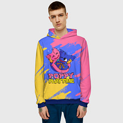 Толстовка-худи мужская Huggy Wuggy and Kissy Missy Poppy Playtime, цвет: 3D-синий — фото 2