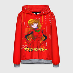 Толстовка-худи мужская Аска Лэнгли Сорью Evangelion, цвет: 3D-меланж