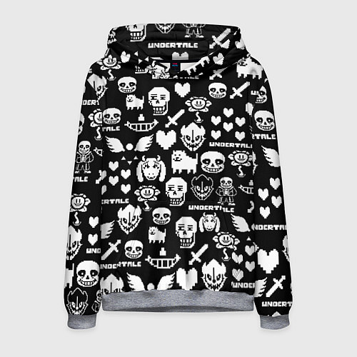 Мужская толстовка UNDERTALE PATTERN БЕЛЫЙ / 3D-Меланж – фото 1