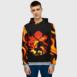 Толстовка-худи мужская DILUC FIRE GENSHIN IMPACT НА СПИНЕ, цвет: 3D-меланж — фото 2