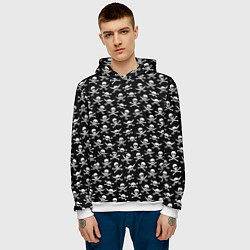 Толстовка-худи мужская Roger skull, цвет: 3D-белый — фото 2
