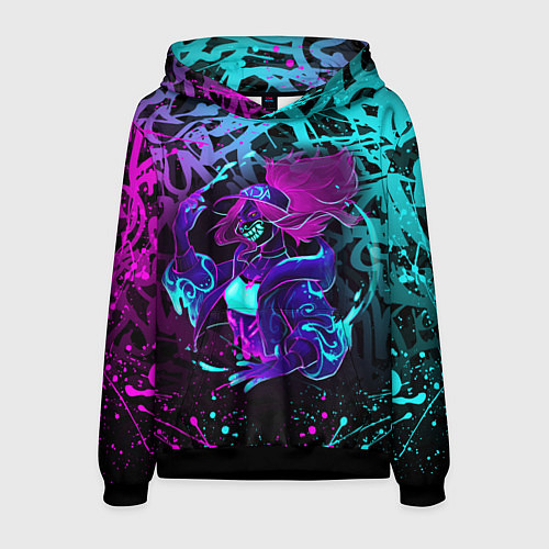 Мужская толстовка KDA NEON GRAFFITI LEAGUE OF LEGENDS / 3D-Черный – фото 1