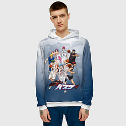 Толстовка-худи мужская Kuroko no Basket Баскетбол Куроко, цвет: 3D-белый — фото 2