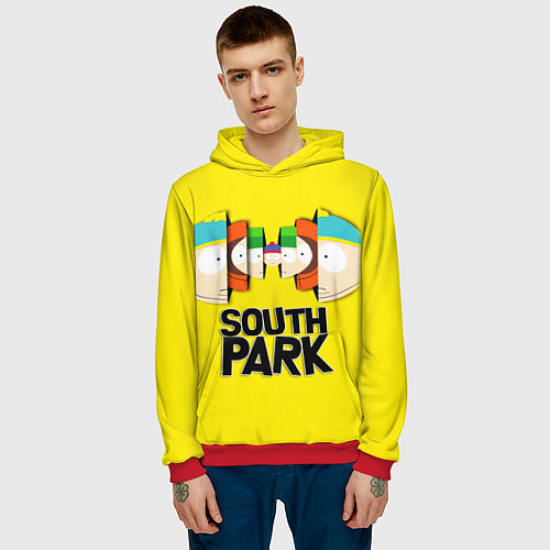 Мужская толстовка South Park - Южный парк персонажи / 3D-Красный – фото 3