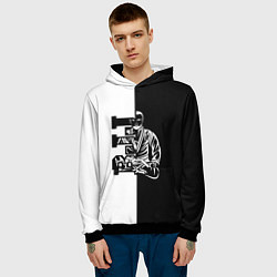 Толстовка-худи мужская BJJ, цвет: 3D-черный — фото 2