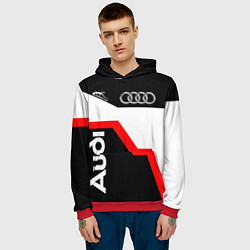 Толстовка-худи мужская AUDI полный привод, цвет: 3D-красный — фото 2