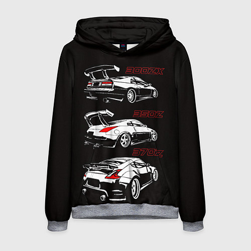 Мужская толстовка NISSAN 300 ZX 350Z 370Z JDM STYLE / 3D-Меланж – фото 1