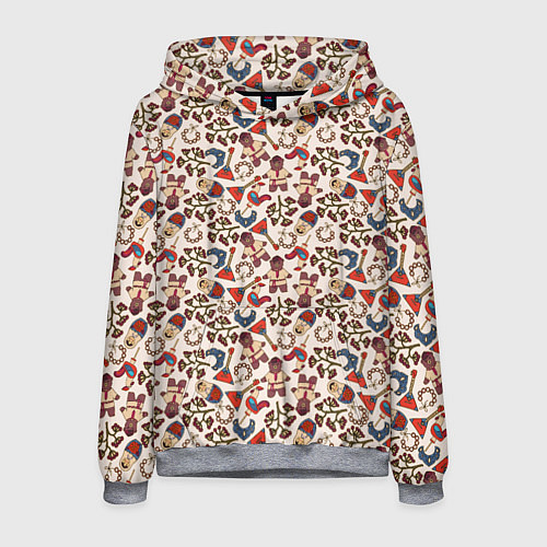 Мужская толстовка Россия паттерн светлый / 3D-Меланж – фото 1