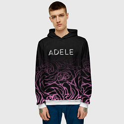 Толстовка-худи мужская Adele Розы, цвет: 3D-белый — фото 2