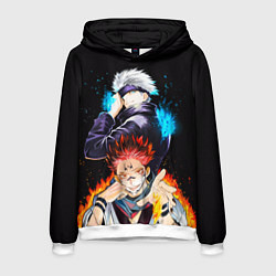Толстовка-худи мужская Сукуна и Сатору Годжо просто великолепны Магическа, цвет: 3D-белый