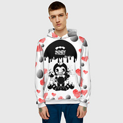 Толстовка-худи мужская BOMB LOVE BENDY AND THE INK MACHINE, цвет: 3D-белый — фото 2