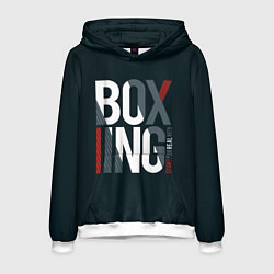 Толстовка-худи мужская Бокс - Boxing, цвет: 3D-белый