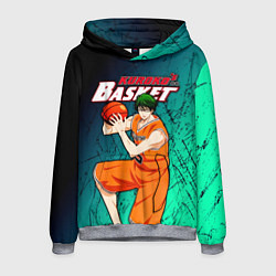 Толстовка-худи мужская Kuroko no Basuke, Midorima Shintaro Шинтаро Мидори, цвет: 3D-меланж