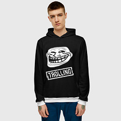 Толстовка-худи мужская Интернет Тролль, цвет: 3D-белый — фото 2