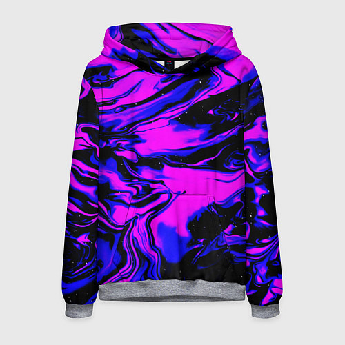 Мужская толстовка НЕОНОВЫЕ РАЗВОДЫ КРАСОК / 3D-Меланж – фото 1