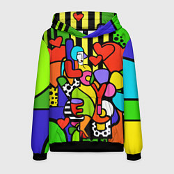 Толстовка-худи мужская Romero Britto - love you, цвет: 3D-черный