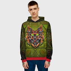 Толстовка-худи мужская Кибер-лис, цвет: 3D-красный — фото 2