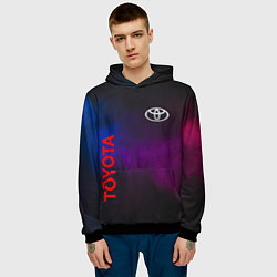 Толстовка-худи мужская Toyota - неоновый дым, цвет: 3D-черный — фото 2