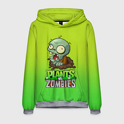 Толстовка-худи мужская Plants vs Zombies зомби, цвет: 3D-меланж