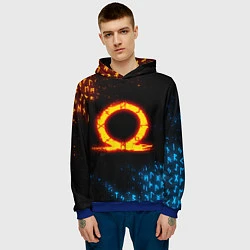 Толстовка-худи мужская GOD OF WAR CRATOS FIRE SYMBOL RUNE, цвет: 3D-синий — фото 2