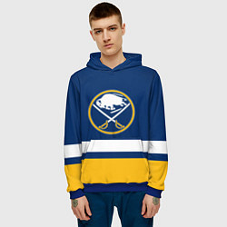 Толстовка-худи мужская Buffalo Sabres, Баффало Сейберз, цвет: 3D-синий — фото 2