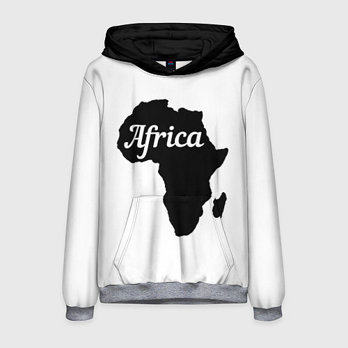 Мужская толстовка Африка черно-белая двусторонняя / 3D-Меланж – фото 1