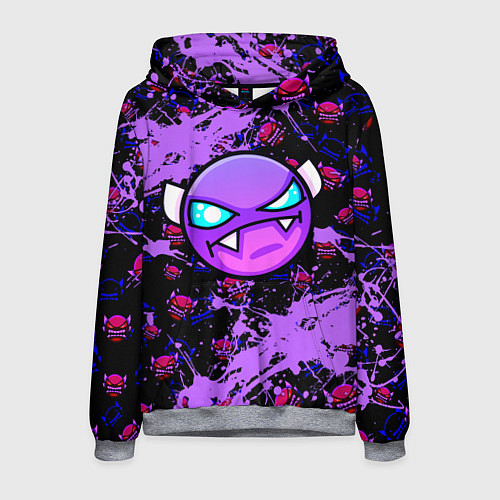 Мужская толстовка Геометри Дэш фиолетовый Geometry Dash / 3D-Меланж – фото 1