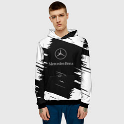 Толстовка-худи мужская Mercedes-Benz Текстура, цвет: 3D-черный — фото 2