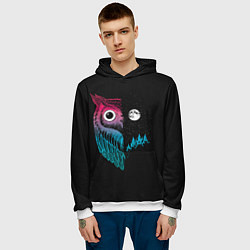Толстовка-худи мужская Ночная сова Градиент, цвет: 3D-белый — фото 2