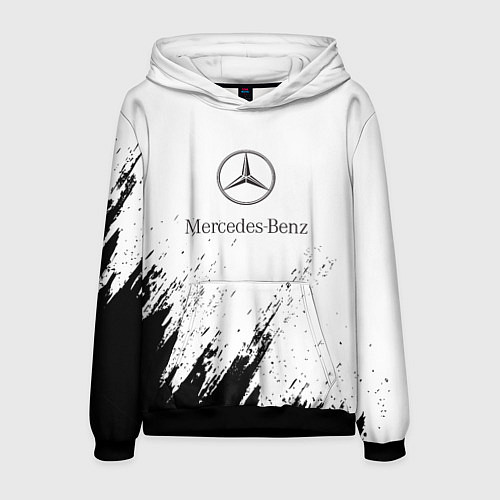 Мужская толстовка Mercedes-Benz - White texture / 3D-Черный – фото 1