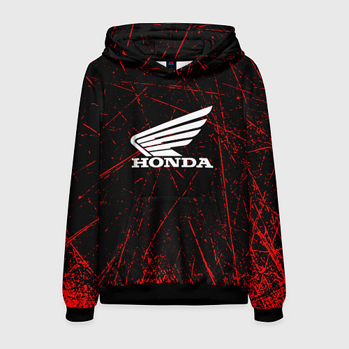 Мужская толстовка Honda Красные линии / 3D-Черный – фото 1
