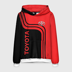 Толстовка-худи мужская TOYOTA ТОЙОТА, цвет: 3D-белый