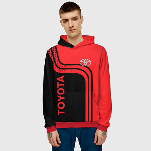 Мужская толстовка TOYOTA ТОЙОТА / 3D-Красный – фото 3