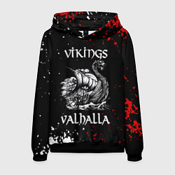 Толстовка-худи мужская Викинги: Вальхалла Vikings: Valhalla, цвет: 3D-черный