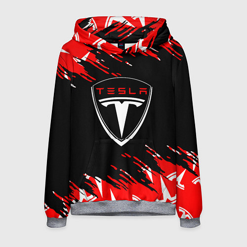 Мужская толстовка Tesla - Logo Sport Auto / 3D-Меланж – фото 1