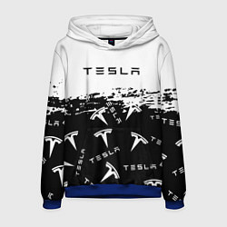 Толстовка-худи мужская Tesla - Black & White, цвет: 3D-синий