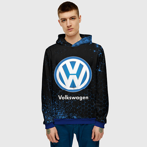 Мужская толстовка Volkswagen - Объемный / 3D-Синий – фото 3