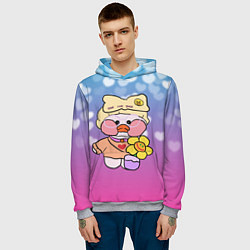 Толстовка-худи мужская УТЯ ЛАЛАФАНФАН СЕРДЕЧКИ, цвет: 3D-меланж — фото 2