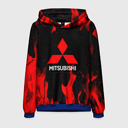 Толстовка-худи мужская Mitsubishi Red Fire, цвет: 3D-синий