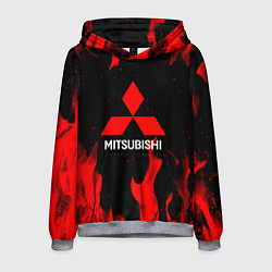 Толстовка-худи мужская Mitsubishi Red Fire, цвет: 3D-меланж