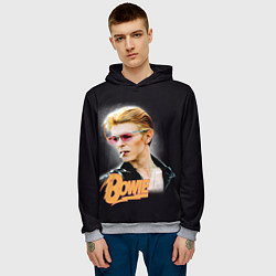 Толстовка-худи мужская David Bowie Smoking, цвет: 3D-меланж — фото 2
