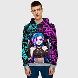 Толстовка-худи мужская JINX ДЖИНКС NEON PATTERN, цвет: 3D-меланж — фото 2