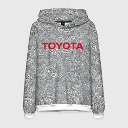 Толстовка-худи мужская TOYOTA PATTERN LOGO Z, цвет: 3D-белый