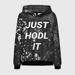 Толстовка-худи мужская CRYPTO - JUST HODL IT Частицы, цвет: 3D-черный