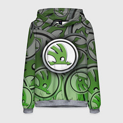 Толстовка-худи мужская Skoda Carbone Pattern, цвет: 3D-меланж