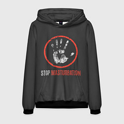Толстовка-худи мужская STOP MASTURBATION, цвет: 3D-черный
