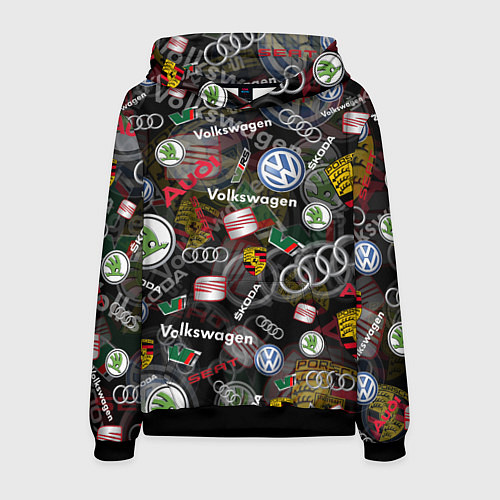 Мужская толстовка Volkswagen Group AUDI VW SEAT PORSCHE SKODA / 3D-Черный – фото 1